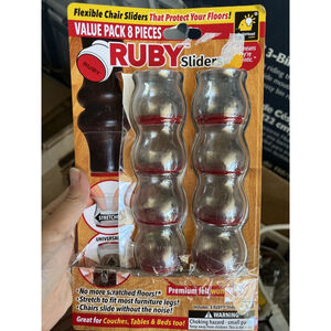 As Seen On TV Ruby Sliders Chair Covers Protect Hard Surface Floors Red 8 Pack